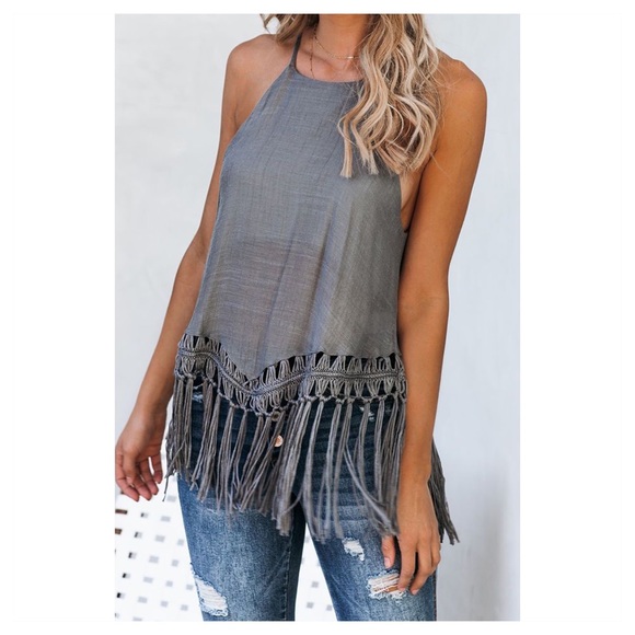 🆕 macramé tassel hem tank - Picture 2 of 6
